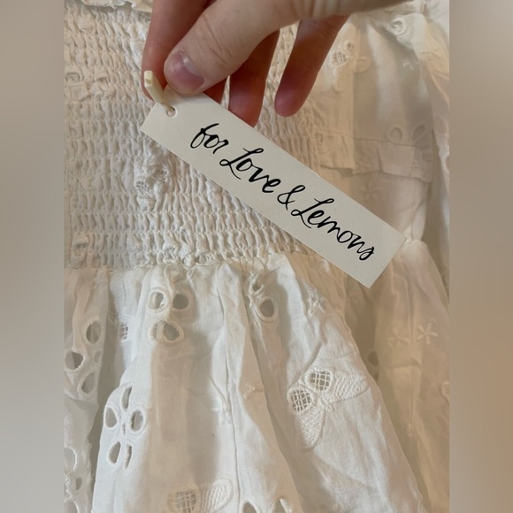NWT For Love and Lemons Fletcher White Eyelet Butterfly Mini Dress - Picture 4 of 5